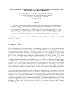 MEAN SQUARED ERROR ESTIMATION FOR SMALL AREAS