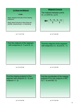 2-5 Slope and Midpoint