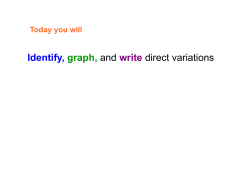 Identify, graph, and write direct variations