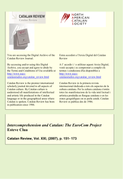 Intercomprehension and Catalan: The EuroCom Project