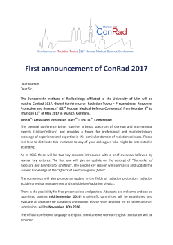 First announcement of ConRad 2017