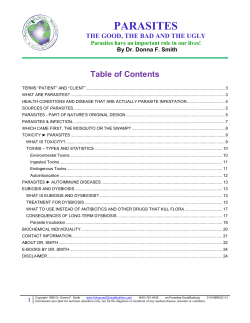 Parasites - The Good, the Bad and the Ugly