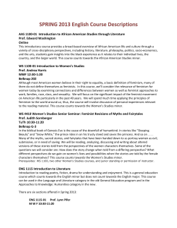 AAS 1100-01 Introduction to African American Studies through