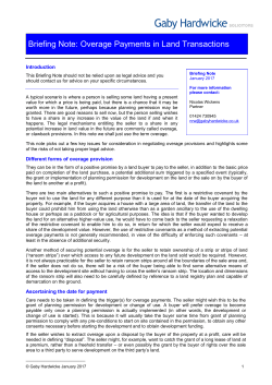 Briefing Note: Overage Payments in Land