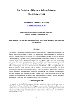 The Evolution of Electoral Reform Debates: The UK since 1945