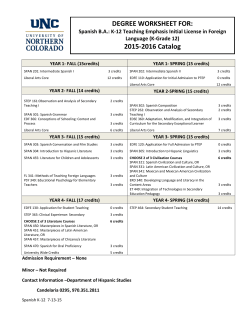 DEGREE WORKSHEET FOR: 2015