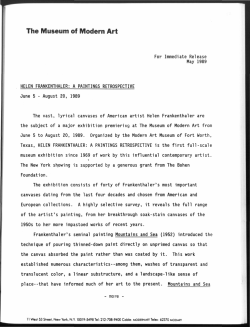 helen frankenthaler: a paintings retrospective