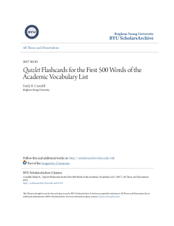 Flashcards for the First 500 Words of the Academic Vocabulary List
