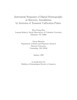 Instrument Responses of Digital Seismographs - Lamont