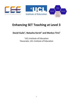Enhancing SET Teaching at Level 3