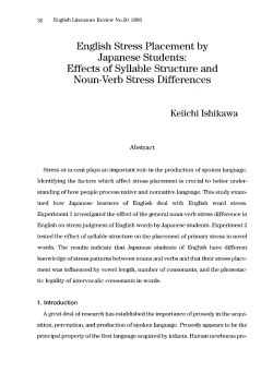 Effects of Syllable Structure and Noun