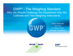 GWP&reg; - The Weighing Standard