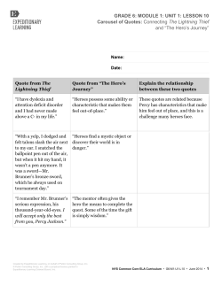 GRADE 6: MODULE 1: UNIT 1: LESSON 10 Carousel of Quotes
