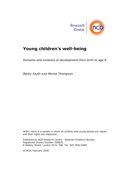 Young children`s well-being - National Children`s Bureau