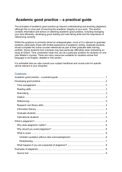 Academic good practice – a practical guide