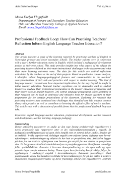 Professional Feedback Loop: How Can Practising Teachers