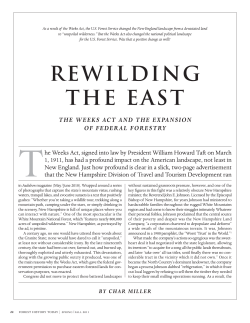 rewilding the east the weeks act and the expansion of federal forestry