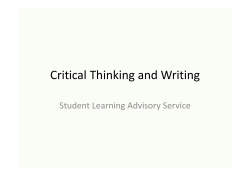 Critical Thinking and Writing [19]