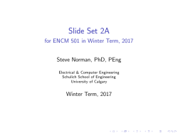 Slide Set 2A - for ENCM 501 in Winter Term, 2017