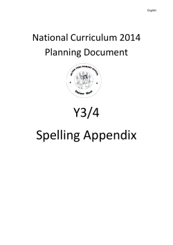 Year 3/4 spelling Appendix - Silver Tree Primary School
