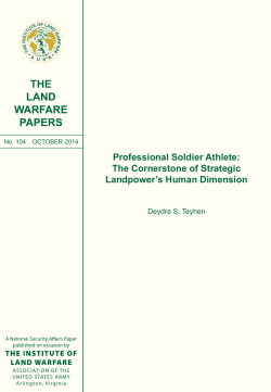 Professional Soldier Athlete: The Cornerstone of Strategic