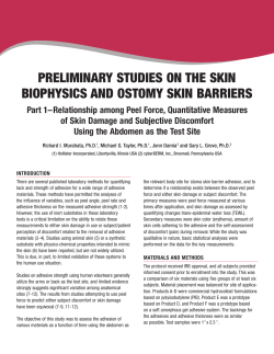 Preliminary Studies on the Skin Biophysics and Ostomy Skin