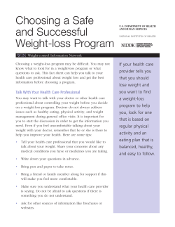 Choosing a Safe and Successful Weight