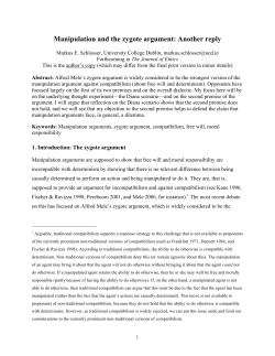 Manipulation and the zygote argument: Another reply
