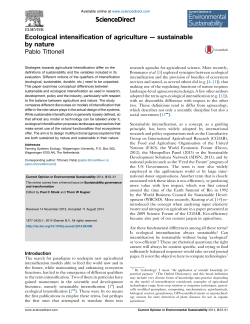 Ecological intensification of agriculture—sustainable by nature