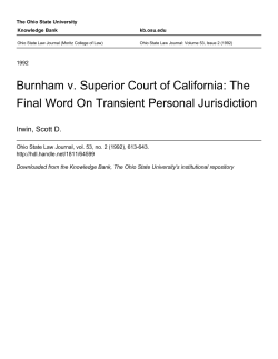 Burnham v. Superior Court of California: The Final Word on
