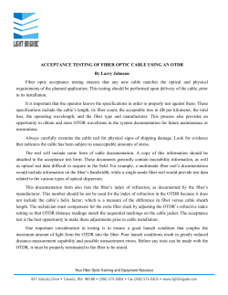 ACCEPTANCE TESTING OF FIBER OPTIC CABLE