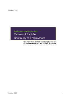 Review of Part 6A, Continuity of Employment