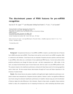 The discriminant power of RNA features for pre