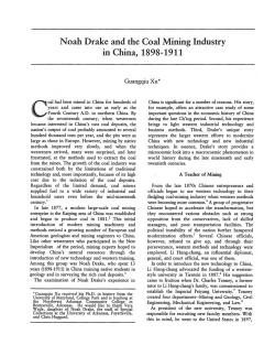 Noah Drake and the Coal Mining Industry in China, 1898-1911