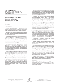 the congress of local and regional authorities