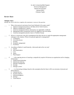 Review Sheet - Professor Tepfer`s courses