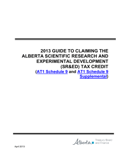 Guide to Claiming the Alberta Scientific Research and Experimental