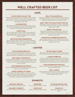 Beer Menu - Chianti Grill