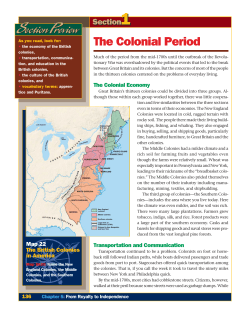 The Colonial Period Section Preview Section Preview