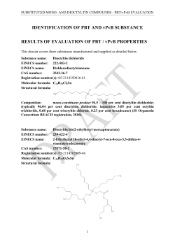 IDENTIFICATION OF PBT AND vPvB SUBSTANCE