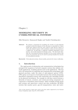 Chapter 1 MODELING SECURITY IN CYBER