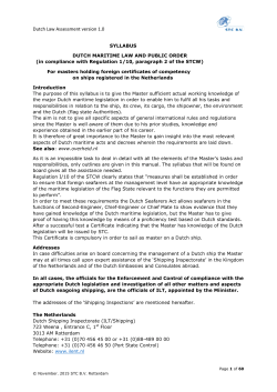 syllabus dutch maritime law and public order