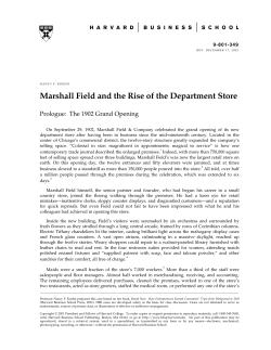 Marshall Field and the Rise of the Department Store