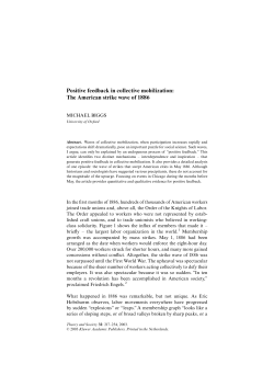 Positive feedback in collective mobilization: The American strike