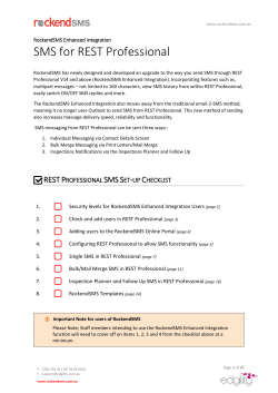 RockendSMS Enhanced Integration via REST Professional Manual