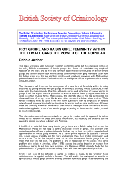 RIOT GRRRL AND RAISIN GIRL: FEMININITY WITHIN THE
