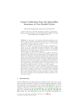 Camera Calibration from the Quasi-affine Invariance of Two Parallel