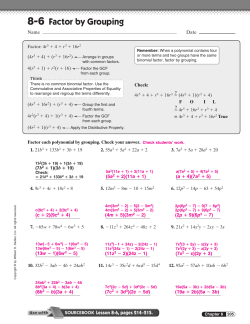 8-6 Factor by Grouping