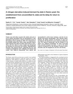 A nitrogen starvation-induced dormant G0 state in fission yeast: the