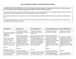 8th LA Literature Author`s Craft and Structure Rubric